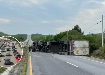 Tráiler bloquea Carretera Nacional