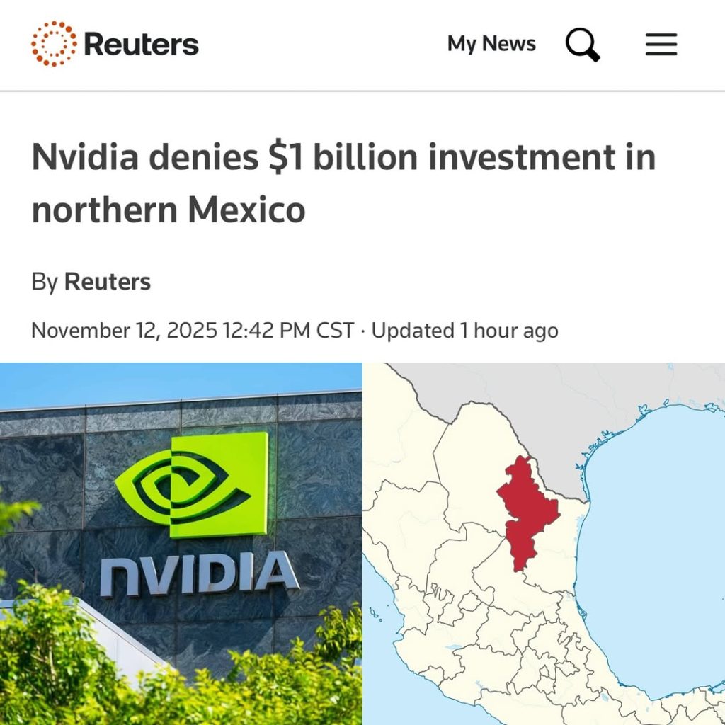 a Pocas Hora De Que Samuel García Diera El Anuncio, La Supuesta Inversión De Nvidia En Nuevo León Fue Desmentida Por La Misma Empresa Vía Reuters.