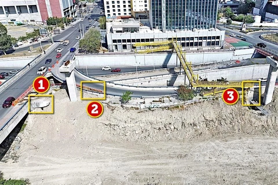 Image | Nl Urbano El Metro Estatal Y Las Obras Del Metro De La Línea 4 Dejan Daños En Puente Peatonal Y Puente Vehícular, Con Riesgos Estructurales Visibles.