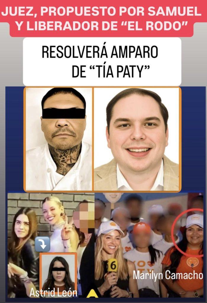 Poster-style Collage About a Court Case: Bold Red Banner, White Caption Box, Two Side-by-side Portraits (left with Eyes Obscured, Right Smiling), and a Bottom Crowd Photo. | Nl Urbano